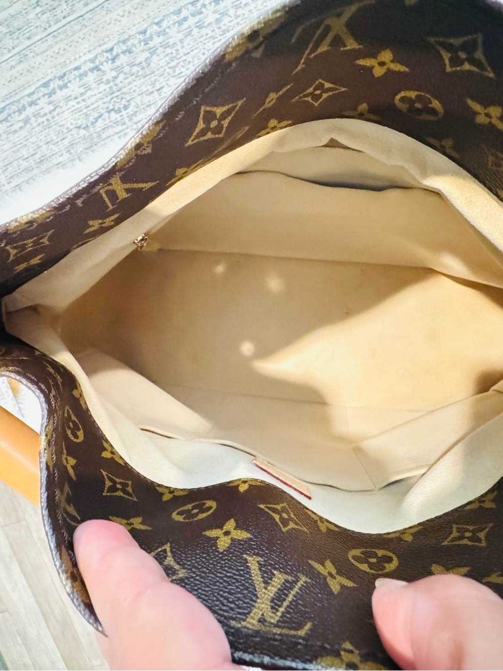 Classic Monogram Tote Bag in Brown and Cream